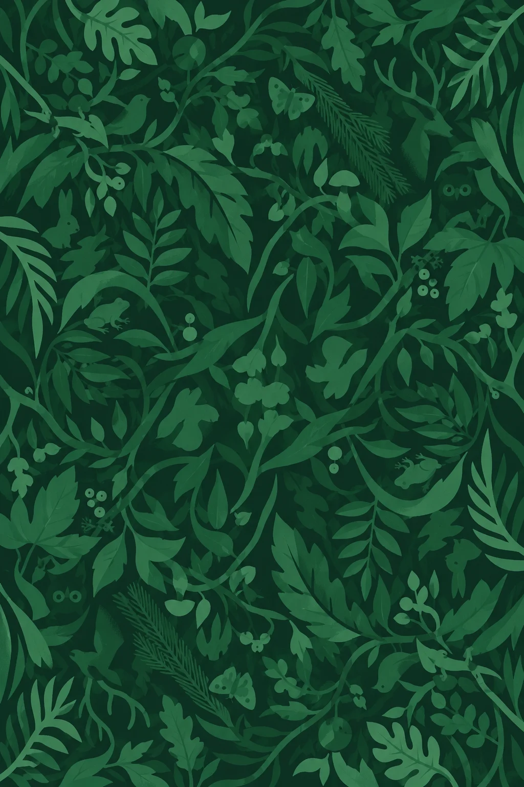 Terra TCG card back with an evergreen field of hidden animals